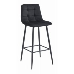 Scaun de bucatarie/bar, Artool, Arceto, catifea neagra, picioare metal negru, 43.5x32.5x104 cm