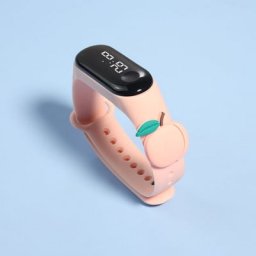 Ceas digital copii, Diferite legume si fructe, afisaj ora si secunde, curea reglabila silicon