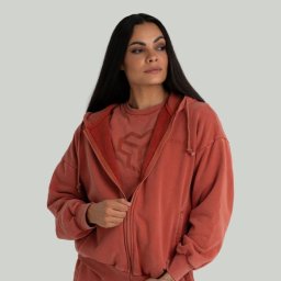 STRIX Hanorac pentru femei Zip Washed Terra L