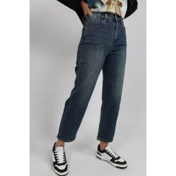 BLUGI DENIM MOM FIT CU TALIE INALTA ANIA S Denim