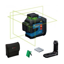 Bosch - GLL 80-33 G - Nivela laser cu linii, 30 m, +/-0.3 mm/m, 3 linii laser, fascicul verde, proiectie 360 grade, suport perete, geanta textila