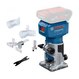 Bosch - GLF 18V-8 - Masina de frezat fara acumulatori si incarcator, Li-Ion, 18 V, - Ah, 6, 6.35, 8 mm, accesorii