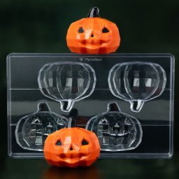 Matrita 3D Ciocolata, Plastic Rigid, Model Dovleac Halloween, 9 x 8.9 x H 7.75 cm, 120 gr