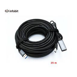 Accesorii Audio Hi-Fi Cablu activ USB 3.0 de extensie AM/AF, Infobit iCable-USB-ACC25, 5Gbps, 25 m