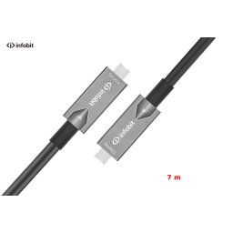 Accesorii Audio Hi-Fi Cablu optic USB C 3.1 Gen2, Type C to C, Infobit iFiber AOC-USB-CCDV-07, Data + Video + PD, 10 Gbps, 7m
