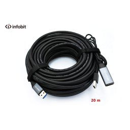 Accesorii Audio Hi-Fi Cablu activ USB 3.0 de extensie AM/AF, Infobit iCable-USB-ACC20, 5Gbps, 20 m