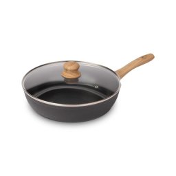 Lamart - Tigaie cu capac, 28 cm, negru/maro