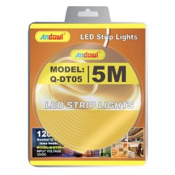 Banda Led neon flexibila 12V lumina ALB CALD 5 metri Q DT05