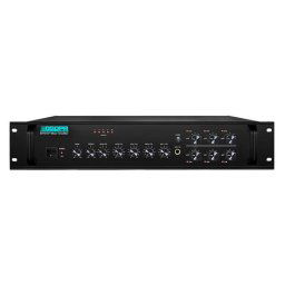 Amplificator 350W cu mixer MP1010P 6 zone 2Mic si 3AUX Phantom Power 100V Negru