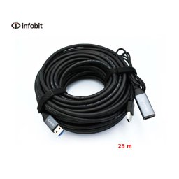 Accesorii Audio Hi-Fi Cablu activ USB 3.0 de extensie AM/AF, Infobit iCable-USB-ACC25, 5Gbps, 25 m