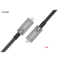 Accesorii Audio Hi-Fi Cablu optic USB C 3.1 Gen2, Type C to C, Infobit iFiber AOC-USB-CCDV-07, Data + Video + PD, 10 Gbps, 7m