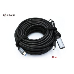 Accesorii Audio Hi-Fi Cablu activ USB 3.0 de extensie AM/AF, Infobit iCable-USB-ACC20, 5Gbps, 20 m