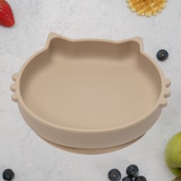 Bol din silicon, appekids, kitty ii - bubble beige