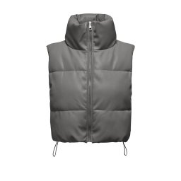 ONLY Geacă Onlelsie Faux Leather Waistcoat 15322028 18-5206 TCX thunderstorm