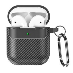 Husa pentru AirPods 1 / 2 - CarbonFiber - Black