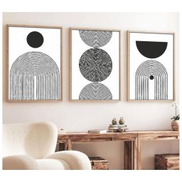 SET 3x pictură în ramă foto 50x70 cm negru/alb