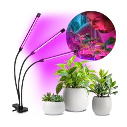 Lampă LED reglabilă cu clemă pentru plante VITARO 3xLED/10W/230V negru
