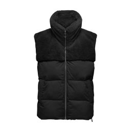 ONLY Geacă Onlwanja Fur Puffer Mix Waistcoat 15322053 C-N10 black