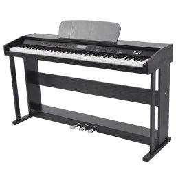 Pian digital cu 88 de clape, cu pedale, placa melamina, negru GartenMobel Dekor