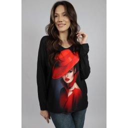 BLUZA SOFT CU MANECA LUNGA GULER V RED LADY TALIE UNICA Multicolora
