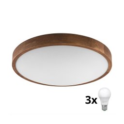 Plafonieră LED Brilagi CARVALHO SLIM 3xE27/60W/230V stejar cireș d. 47 cm
