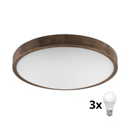 Plafonieră LED Brilagi CARVALHO SLIM 3xE27/60W/230V stejar nuc d. 47 cm