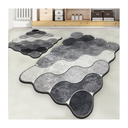 SET 2x covoraș pentru baie CIRCLE 60/100 cm gri