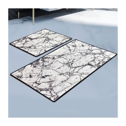 SET 2x covoraș pentru baie MARBLE 60/100 cm alb/negru