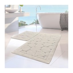 Set 2 covorașe de baie LINO, 60 x 100 cm, crem