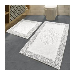 SET 2x covoraș pentru baie PIANTE 60/100 cm alb