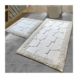 SET 2x covoraș pentru baie STONE 60/100 cm alb
