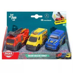 Dickie: Micro Rescue Force - vehicule de urgență, 1:36, 3 piese