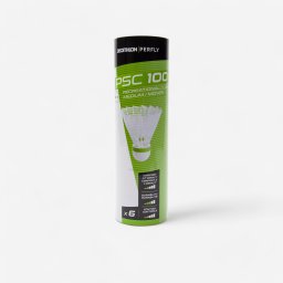 Set 6 fluturaşi din plastic Badminton PSC 100 Medium Alb