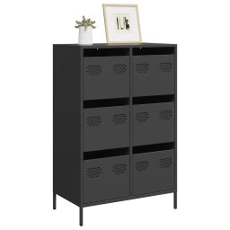 Dulap înalt, negru, 68x39x101,5 cm, otel GartenMobel Dekor