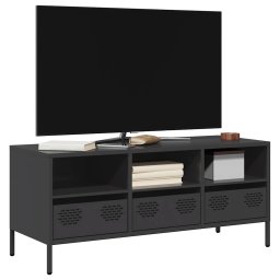 Dulap TV, negru, 101,5x39x43,5 cm, otel laminat la rece GartenMobel Dekor
