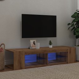 Dulap TV cu LED stejar artizanal 135x39x30 cm lemn prelucrat GartenMobel Dekor
