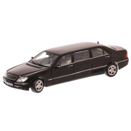 Mercedes-Benz Pullman S-Class 2000, macheta auto scara 1:18, negru, limuzina, window box, Sun Star