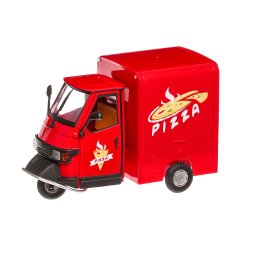 Piaggio Ape Cross 50 Pizza 2000, macheta scuter, scara 1:18, rosu, New Ray