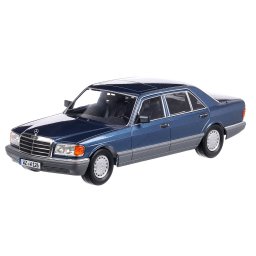 Mercedes Benz 560 SEL S-class (W126) 1985, macheta auto, scara 1:18, bleu, iScale