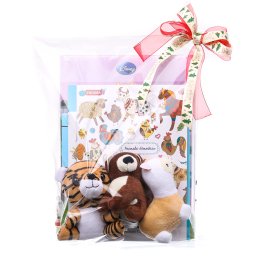 Pachet cadou 3 plusuri (ursulet, lama, tigru) + 4 carti