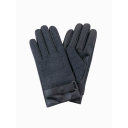Ombre Men's elegant wool blend gloves - graphite melange