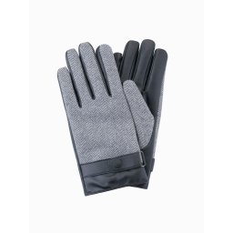 Ombre Elegant men's wool blend gloves - grey melange