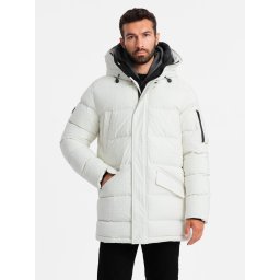Ombre Outdoor long men's parka jacket - white