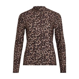 VILA Tricou 'Leoa' bej / maro / negru