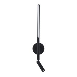 Lampa de Perete LED Premium neagra, Stick rotativa din metal, 550mm cu cititor 6W/3W