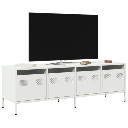 Dulap TV, alb, 135x39x43,5 cm, otel laminat la rece GartenMobel Dekor