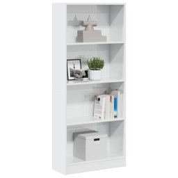 Biblioteca, alb extralucios, 60x24x143 cm, lemn prelucrat GartenMobel Dekor