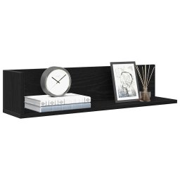 Rafturi de perete 2 buc. negru, 75x16,5x16,5 cm, lemn prelucrat GartenMobel Dekor