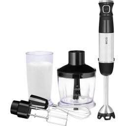 +RM 800, 800 W, Lame din otel inoxidabil, Recipient tocator 500 ml, Negru/Alb