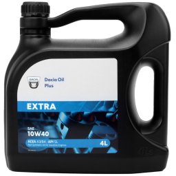 Ulei motor 10W40 Dacia Oil Plus Extra 4L Tip : Semi-sintetic SAE : 10W40, ACEA A3/B4, API SL Aplicatii: motor benzina